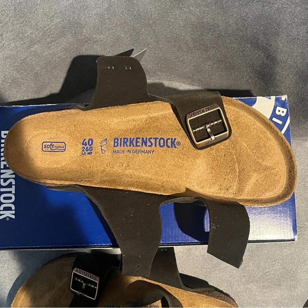 Birkenstock Women’s Arizona Sandals Mocha Suede Soft Footbed Size 9 US - Picture 11 of 16